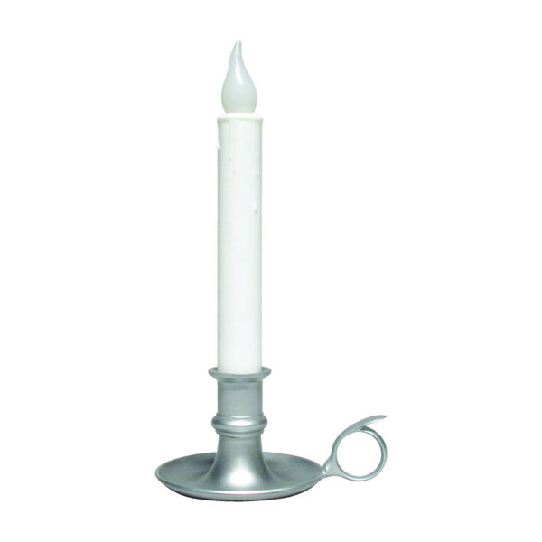Celebrations Unscented Flameless Taper Candle with Metal Holder Wayfair